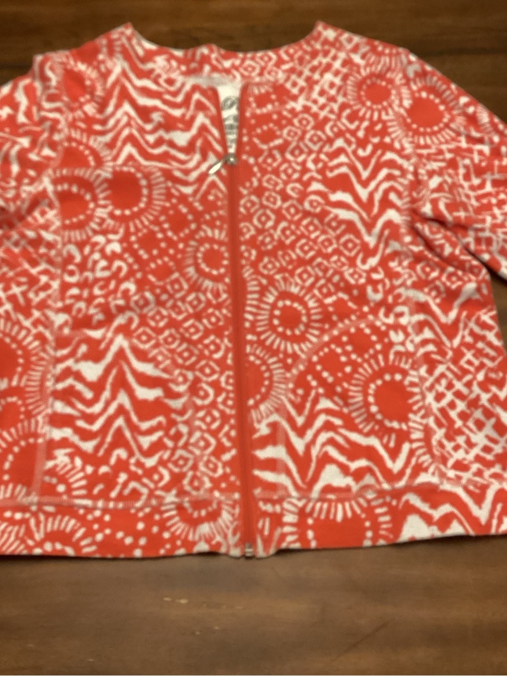 Onque Petite Elements of Style Clothing Ladies Orange/White Zip Jacket Size PM - Picture 3 of 11